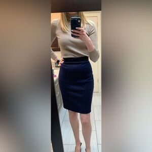 Navy Tahari pencil skirt